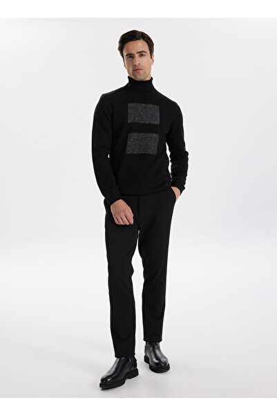 Fabrika Normal Bel Normal Paça Slim Fit Siyah Erkek Pantolon F5WM-PNT 2536