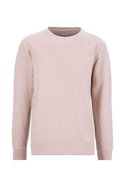 Mustang Bisiklet Yaka Bej Erkek Sweatshırt M4WM-SWT-1559