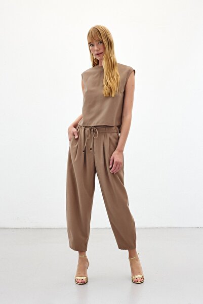 Sateen Панталони Şalvar Kesim - Минк