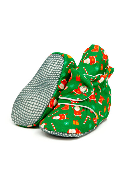 Ella Bonna Kaydırmaz Taban Bebek ve Çocuk Panduf, Organik Pamuklu Ev ve Kreş Patiği - Yılbaşı Özel