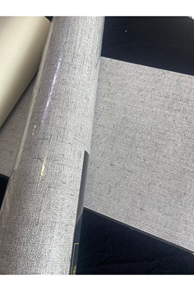 KOÇ YAPI DEKOR Tutkal Hediye 16 M2 Füme Gri Ithal Kabartmalı Hasır Desen Silinebilir