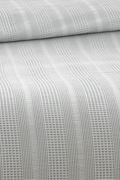 Sevim %100 Pamuk Çift Kişilik Kopanaki Dantelli Petek Pike 210x230 cm-Gri