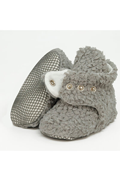 Ella Bonna Gray Organic Cotton Lined - Non-Slip Sole Baby Shoes and İlkadım Home Shoes