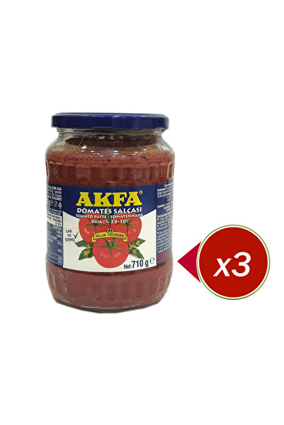 Akfa Domates Salçası Cam Kavanoz 710gr X 3 Adet