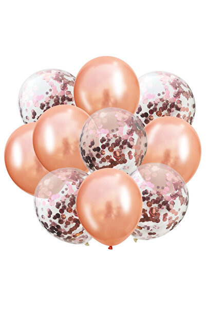 Le Mabelle Rose Rose Confetti Transparent Balloon Set