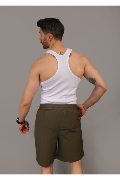 EydaMoon Baggy Cut Quick Dry Parachute Fabric Lace up Waist Sports Shorts