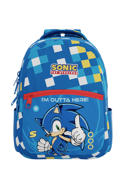 Sonic حقيبة ظهر للأولاد باللون الأزرق 3094-حقيبة مدرسية سونيك
