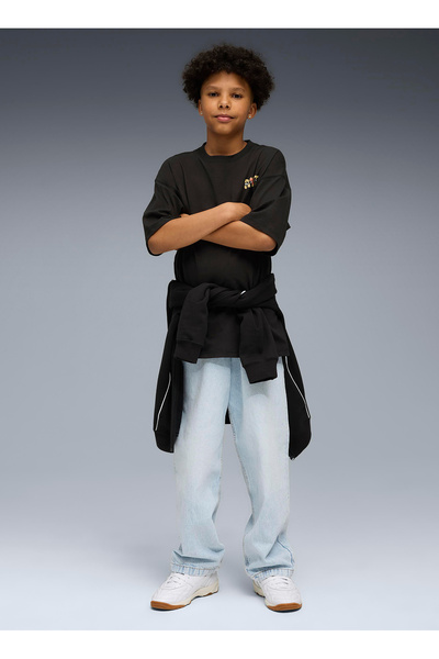 Puma Düz Siyah Erkek Çocuk T-Shirt 68928001-WARDROBE ESS GO TOGETHER O