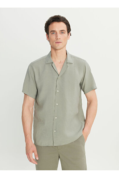 ALTINYILDIZ CLASSICS Altınyıldız Classics Комфортна риза с яка Каки мъжка риз...