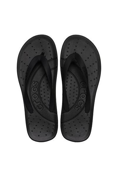 Crocs Flip 210089-001 Unisex Logolu Parmak Arası Çizgili Rahat Destekleyici Tabanlı Terlik