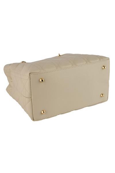 AZZURA Amora bag, 100% natural gris leather with quilted look