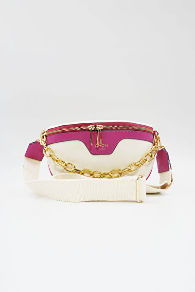 Aron Atelier Silvia Fuşya Kumaş Detaylı Kadın Çapraz Çantası