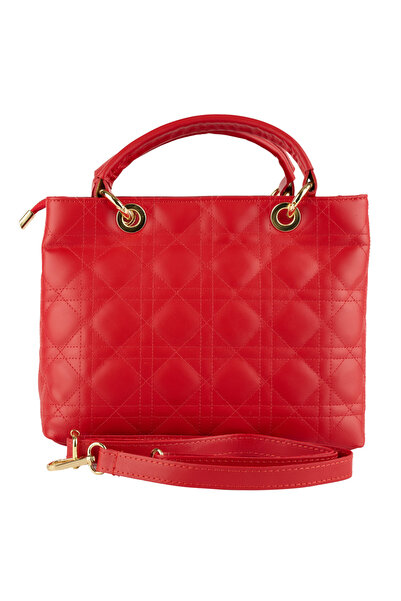 AZZURA Amora bag, 100% leather, red quilted finish