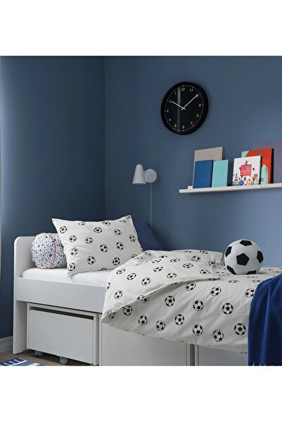 IKEA QUALİTY Yumuşak Top Çap 20 cm İkea Peluş Oyuncak Futbol Topu Siyah-Beyaz Top