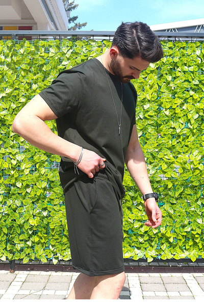 EydaMoon Men's Khaki Set of 2 Cotton Potential Air Tight Easy Fit Magazine Tracksuit Set