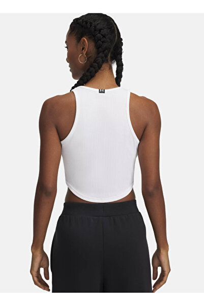 Under Armour 1389798-100-UA Rival Rib Tank Beyaz Normal Düz Kadın Atlet