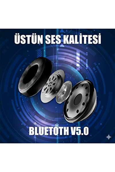 Tech&bello accessories Kablosuz Kulaküstü Bluetooth Kulaklık Stereo-Mikrofon-aux HK-036