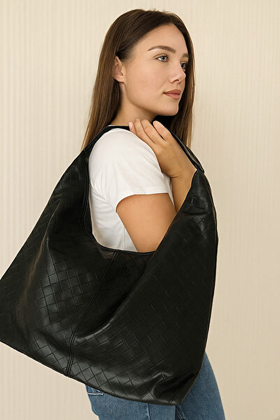 Petek Collection حقيبة كبيرة الحجم بنمط محبوك من إيما، هدية رأس السنة الجديدة