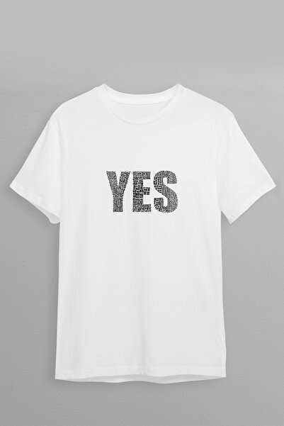 Justime Design Yes Mi No Front Print Oversize Cotton Crew Neck Unisex T-Shirt