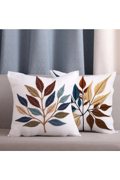 Alkan Homes 2 Li Kombin Özel Tasarım 3 Boyutlu Dijital Baskılı Kırlent Kılıfı