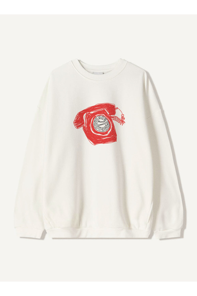 Disante سويت شيرت نسائي ذو مقاس كبير مطبوع عليه ريترو كول – ياقة دائرية، 3 خي...