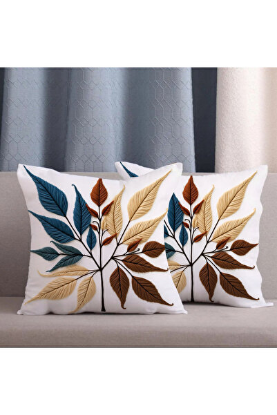 Alkan Homes 2-Piece Combination Embroidery Patterned Cream Floor 3D Digital P...
