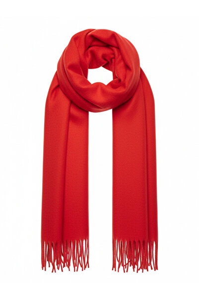 Bermody Puffy Kırmızı Yumuşak Dokulu Femei Șal Omuz Șal 50x 190 cm