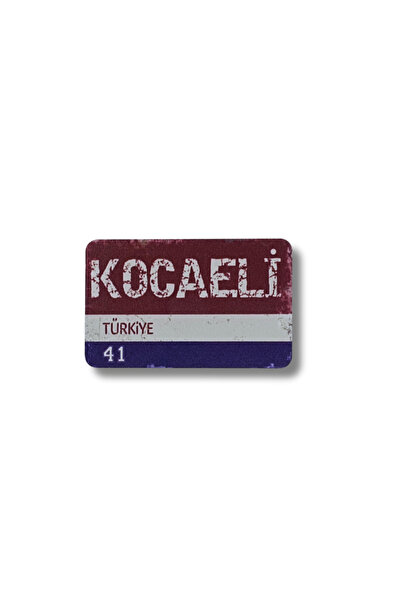 CraftbyBYC Kocaeli Şehir Temalı Retro Ahşap Buzdolabı Magneti-Hediyelik Konse...