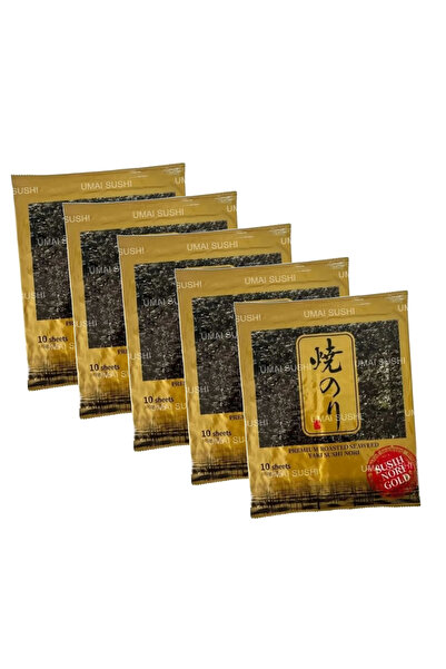 SEA FOOD Seafood Sushi Yosunu Yaki Sushi Nori Gold Premium 10 Yaprak X 5 Paket