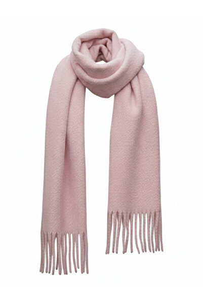 Bermody Puffy Pembe Yumuşak Dokulu Fular Șal pentru Femei 50 x 90 cm