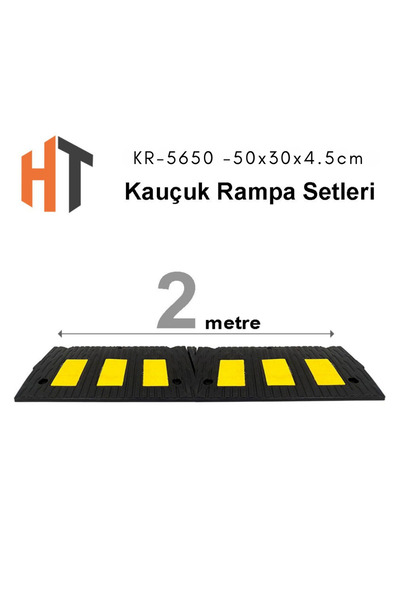 Hayat Trafik Kauçuk Rampa Set, Otopark Rampası, Kaldırım Rampası 50x30x4,5 cm...