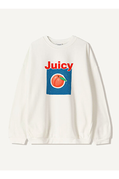 Disante Hanorac unisex oversize cu imprimeu Juicy – Gât cu gât rotund, fleece...