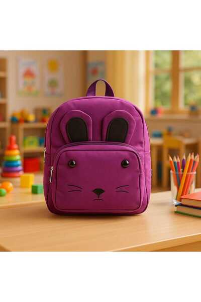 Encool حقيبة ظهر مدرسية وعادية للأطفال بنمط القطط - سحابان، حزام قابل للتعديل، تصميم لطيف