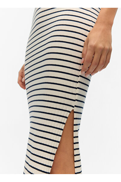 Vero Moda Bisiklet Yaka Beyaz Uzun Kadın Elbise VMSEA SS 7/8 DRESS JRS