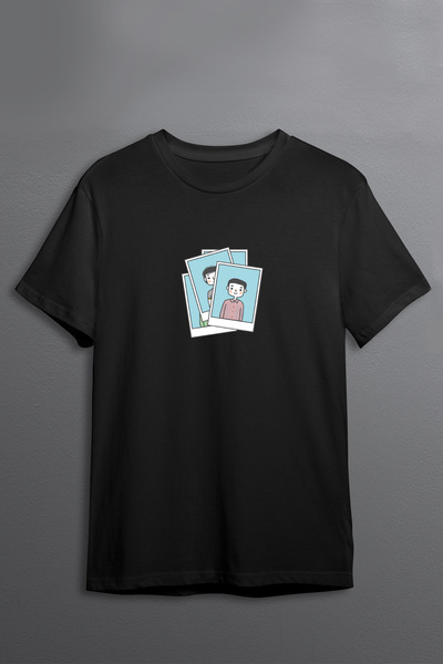 Justime Design Frame Vector Front Print Oversize Cotton Crew Neck Unisex T-Shirt
