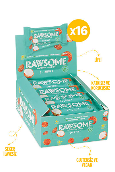 Rawsome Hindistan Cevizli Glutensiz Ve Vegan Meyve Barı 40g X 16 Adet