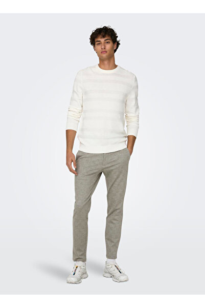 Only & Sons Normal Bel Dar Paça Açık Kahve Erkek Pantolon ONSMARK SLIM CHECK 020919 PANT NOOS