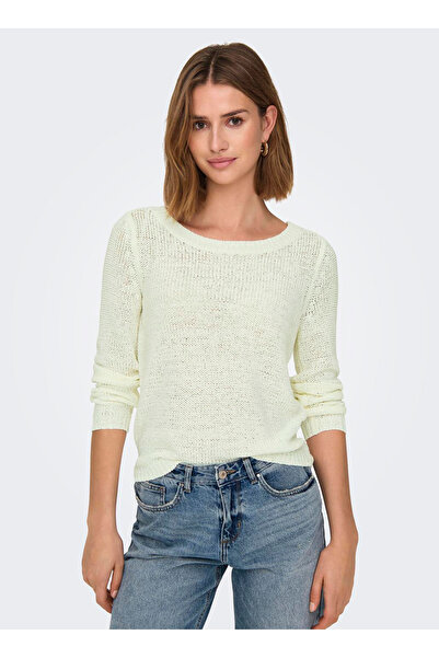 ONLY Pulover alb normal cu decolteu O pentru femei ONLGEENA XO L/S PULLOVER KNT NOOS