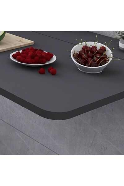 Kydonia Home 110x60 Cm Oval Köşeli Sabit Raflı Duvara Monte Kırma Katlanır Masa