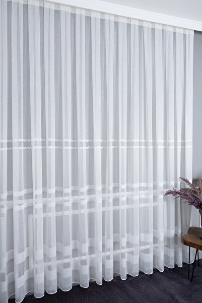 Brillant Tulle Curtain Brode 140X280 cm Sik Pleated Draped Cunda Tulle Curtain