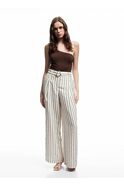 Koton Normal Bel Regular Fit Kahve Kadın Pantolon 5SAK40178EW
