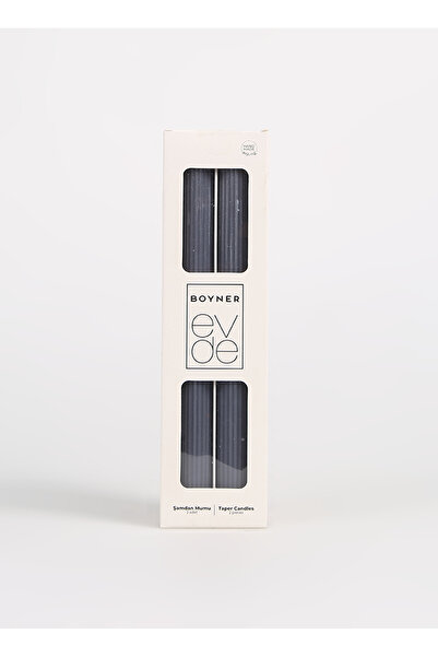 BOYNER EVDE Gri 2li Sütun Mat Şamdan Mum