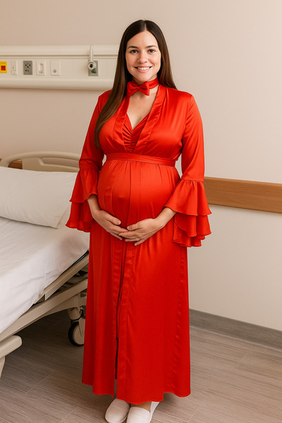 Tozpembebaby Red Maternity Dress and Nightgown