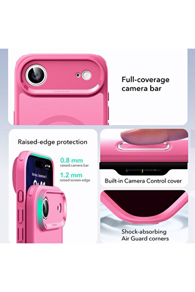 ESR Case for iPhone 17 Air, slim, Classic Hybrid HaloLock, Pink