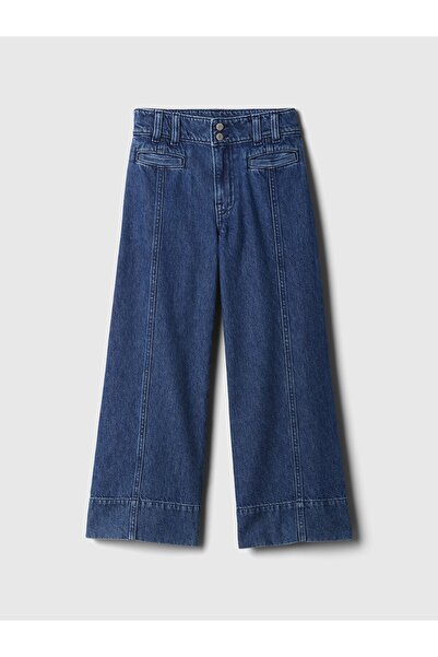 GAP Kız ÇocukHigh Rise Stride Wide-Leg Ankle Jean Pantolon