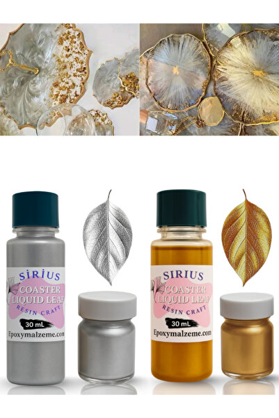 Sirius Hobi Epoksi Tasarımları İçin Kenar Varak Sıvısı – Gold & Silver Renkle...