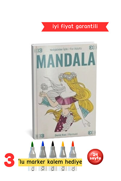 Pembe Yayınevi Yetişkinler İçin Mandala Deniz Kızı Seti