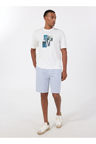 Armani Exchange Ανδρικό μπλουζάκι με λαιμόκοψη με στάμπα σε λευκό χρώμα XM000269 T-SHIRT AF12112 U0009