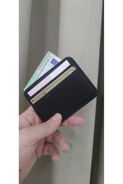 mlio Silvery Black Card Holder Imported Leather Card Holder