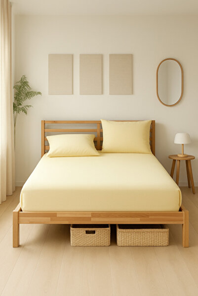 Madame Home 160*200 Double Size Fitted Sheet Set Pillowcase 50*70 Corner Depth 33cm 90% Cotton